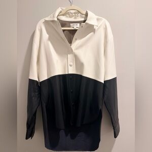 Agolde Two-Tone Vegan Leather Shacket